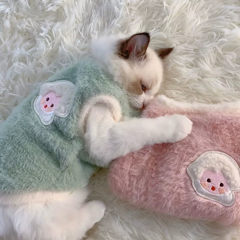 Cats Accessories Pets Warm Kittens Clothes for Winter Kitten Small Kitten Stuff Apparels Cooling Clothing Dog´S Sweater Vests