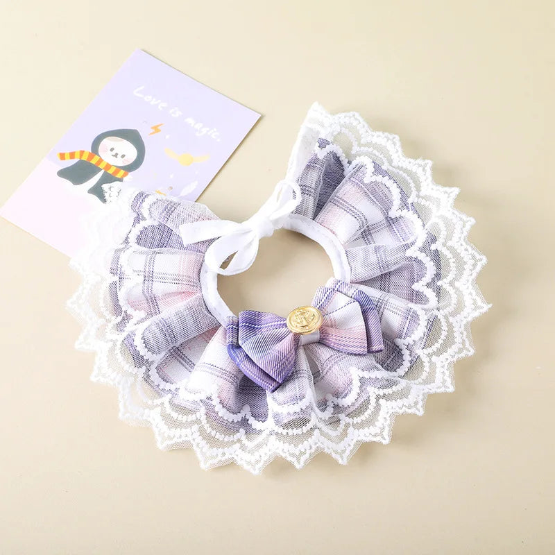 Pearl Dog Collar Jewelled Silk Wedding Cat Puppy Ribbon Scarf Pendant Pet Bows Necklace Satin New Kitten Accessories Bowtie Gift