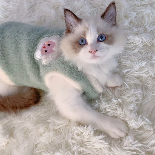 Cats Accessories Pets Warm Kittens Clothes for Winter Kitten Small Kitten Stuff Apparels Cooling Clothing Dog´S Sweater Vests