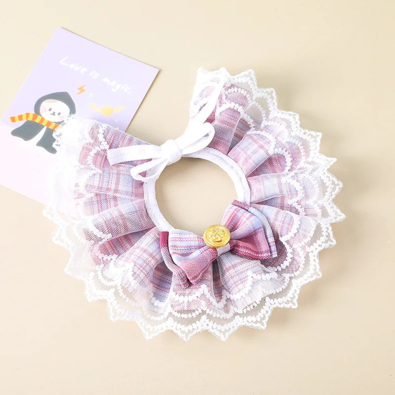 Pearl Dog Collar Jewelled Silk Wedding Cat Puppy Ribbon Scarf Pendant Pet Bows Necklace Satin New Kitten Accessories Bowtie Gift