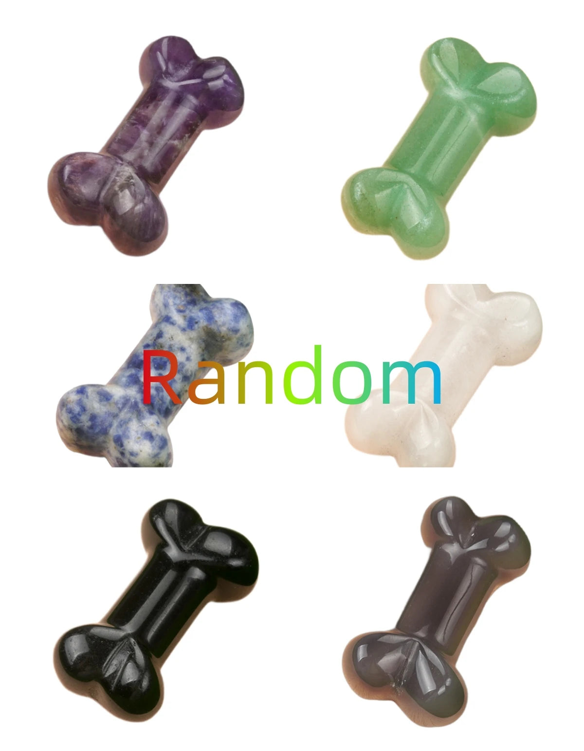 Factory Price Obsidian Stone Dog Bone Unakite Pendant Handmade Carved Crystal Bone Healing Crystal Wire Wrapped Necklace Charm
