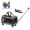 Airline Approved 4-In-1 Pet Travel Backpack Nylon Dog Carrier with Wheels for Hiking and Travel Zipper Closure Animal Pattern