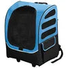 Airline Approved 4-In-1 Pet Travel Backpack Nylon Dog Carrier with Wheels for Hiking and Travel Zipper Closure Animal Pattern