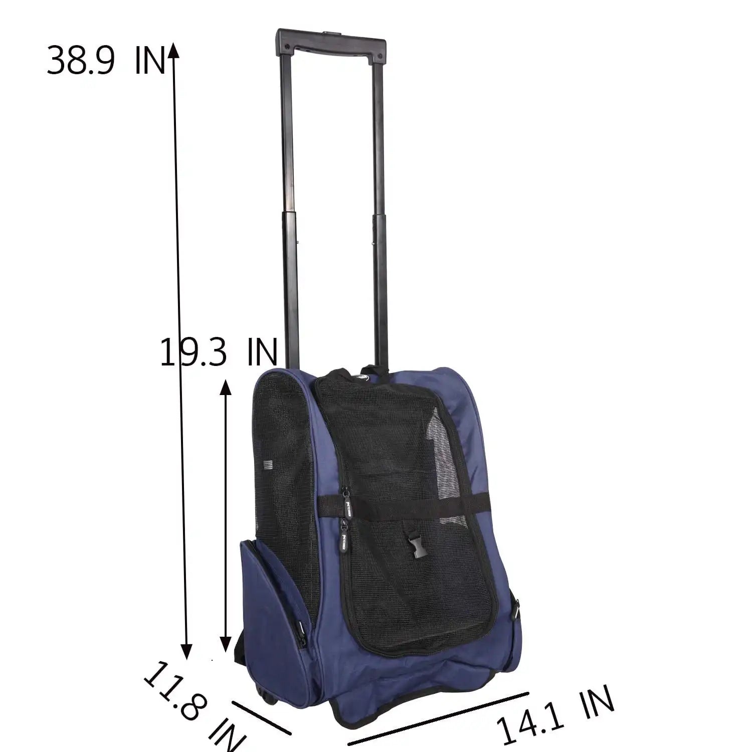 Airline Approved 4-In-1 Pet Travel Backpack Nylon Dog Carrier with Wheels for Hiking and Travel Zipper Closure Animal Pattern