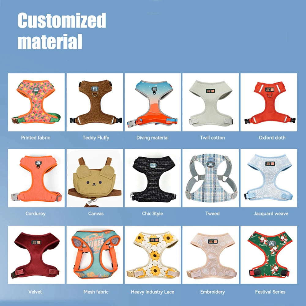 MIDEPET Luxury Dog Leash Padded Ribbons Floral Pattern High Quality Personalized Design New Year Valentine's Day Fashionable