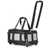 Airline Approved 4-In-1 Pet Travel Backpack Nylon Dog Carrier with Wheels for Hiking and Travel Zipper Closure Animal Pattern