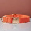 Wholesale Luxury Velvet Dog Collar Leash Set Solid Color with Cartoon Style Heavy Duty Metal Buckle Adjustable All Seasons