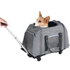 Airline Approved 4-In-1 Pet Travel Backpack Nylon Dog Carrier with Wheels for Hiking and Travel Zipper Closure Animal Pattern