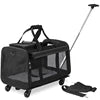 Airline Approved 4-In-1 Pet Travel Backpack Nylon Dog Carrier with Wheels for Hiking and Travel Zipper Closure Animal Pattern