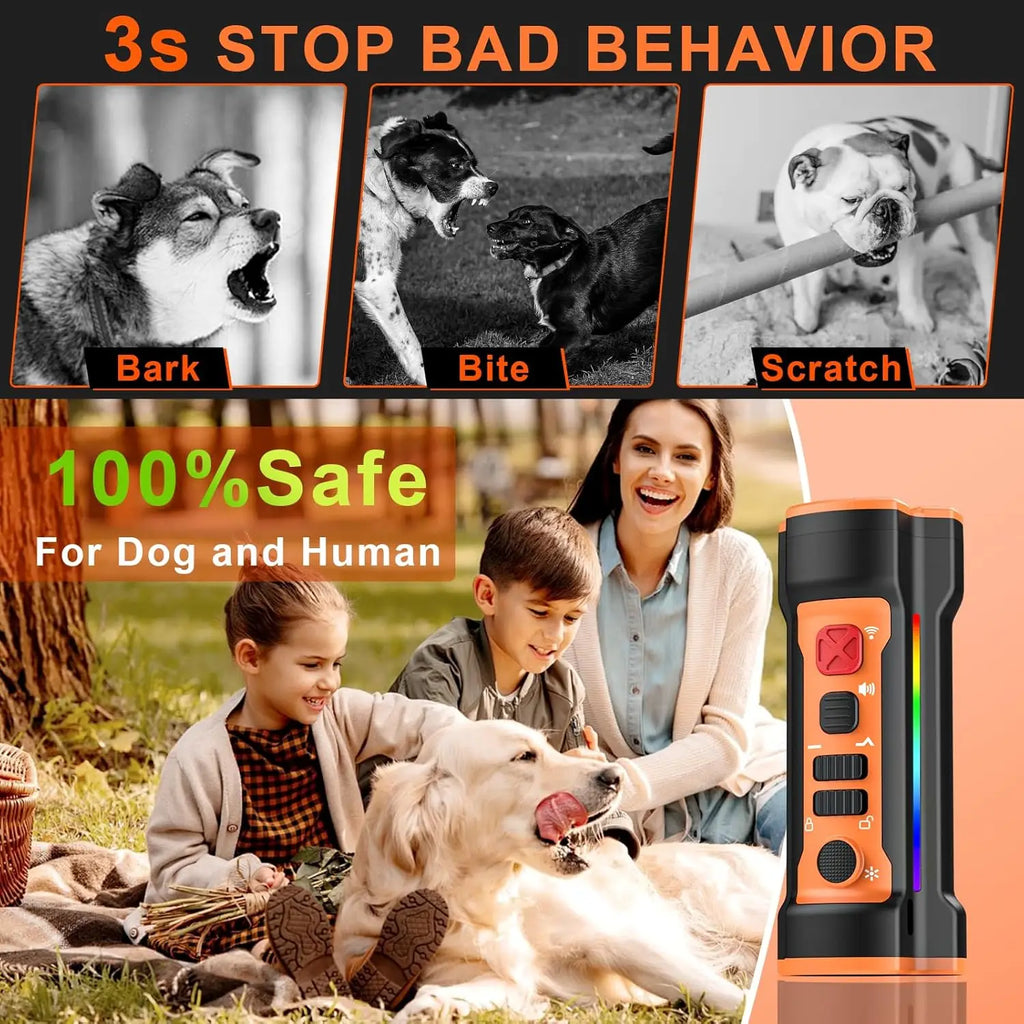 New 3 in 1 Ultrasonic Dog Repeller Training No Dog Noise Anti Barking Device Ultrasonic Sound Bark Control