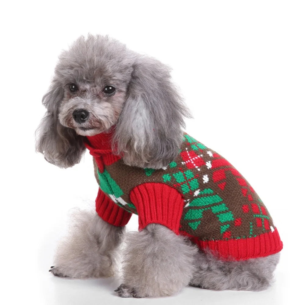 GorisPet Merry Christmas Large Dog Winter Nordic Knit Sweater Acrylic Print Pattern Fall Season Christmas Gift
