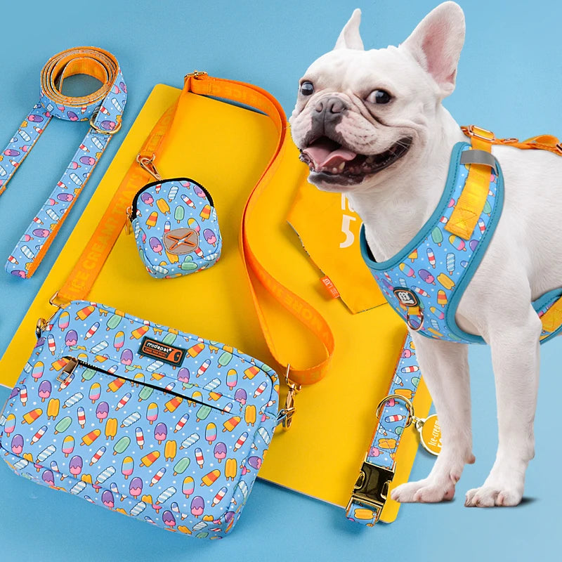 MIDEPET Valentine's Day New Year Gift Factory Wholesale Luxury Brand Hands Free Dog Collar and Leash for Small Medium Large Dogs