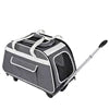 Airline Approved 4-In-1 Pet Travel Backpack Nylon Dog Carrier with Wheels for Hiking and Travel Zipper Closure Animal Pattern