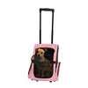 Airline Approved 4-In-1 Pet Travel Backpack Nylon Dog Carrier with Wheels for Hiking and Travel Zipper Closure Animal Pattern