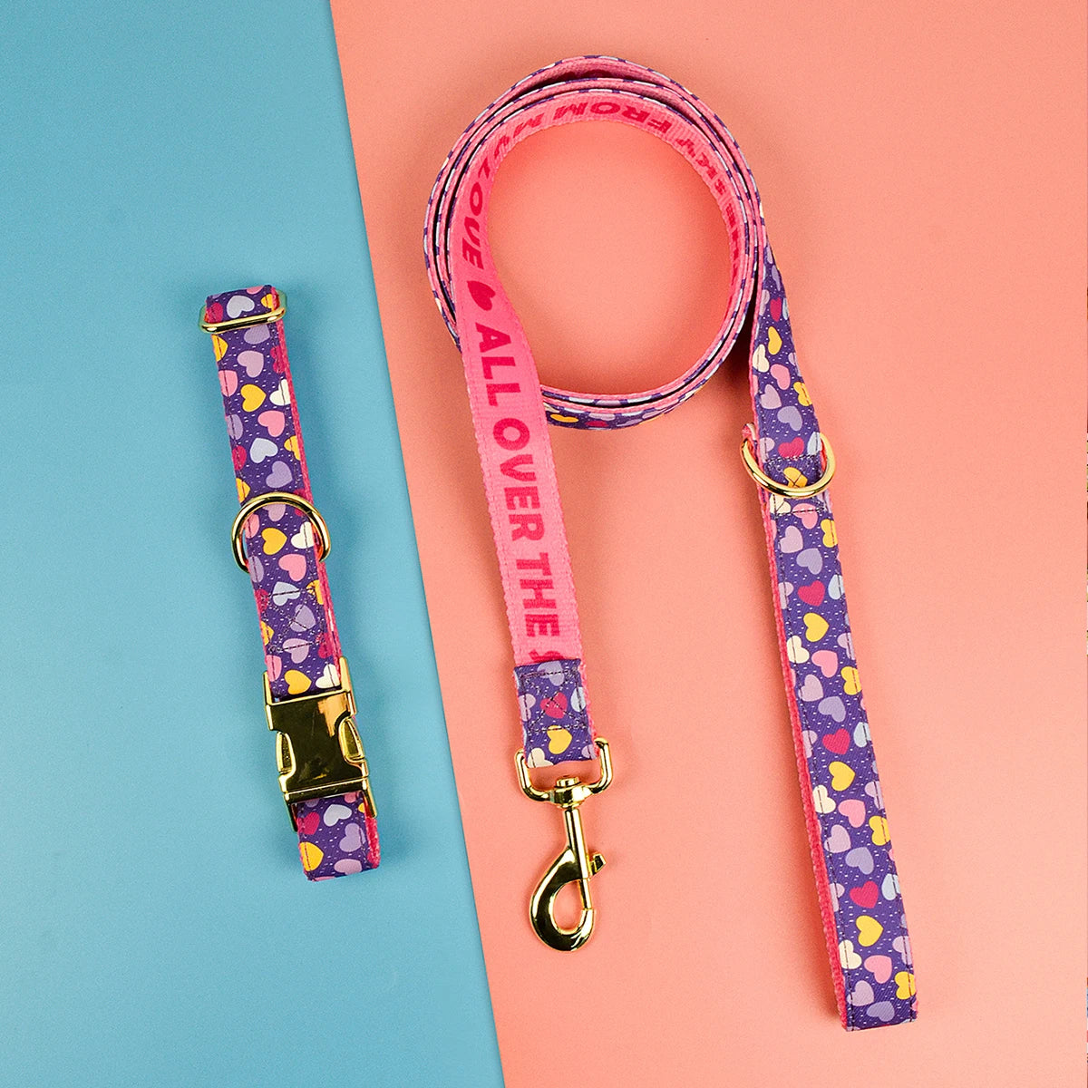 MIDEPET Valentine's Day New Year Gift Factory Wholesale Luxury Brand Hands Free Dog Collar and Leash for Small Medium Large Dogs