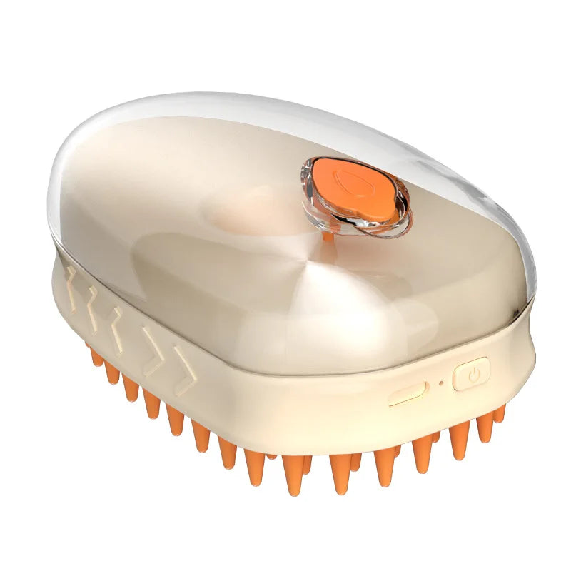 Newly Upgraded 4-in-1 Rechargeable Eco-friendly ABS Steam Brush Effective Dog Massage Hair Removal Cleaning Water Spray