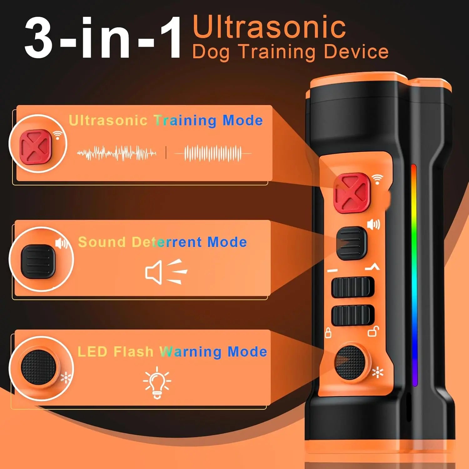 New 3 in 1 Ultrasonic Dog Repeller Training No Dog Noise Anti Barking Device Ultrasonic Sound Bark Control