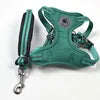 Breathable Mesh Dog Harness Kit with Floral Print, Adjustable Vest for Walking Training - Reflective Strips