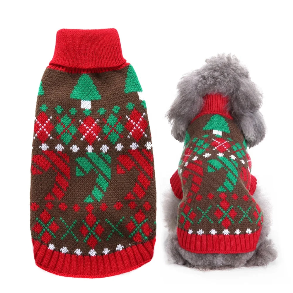 GorisPet Merry Christmas Large Dog Winter Nordic Knit Sweater Acrylic Print Pattern Fall Season Christmas Gift