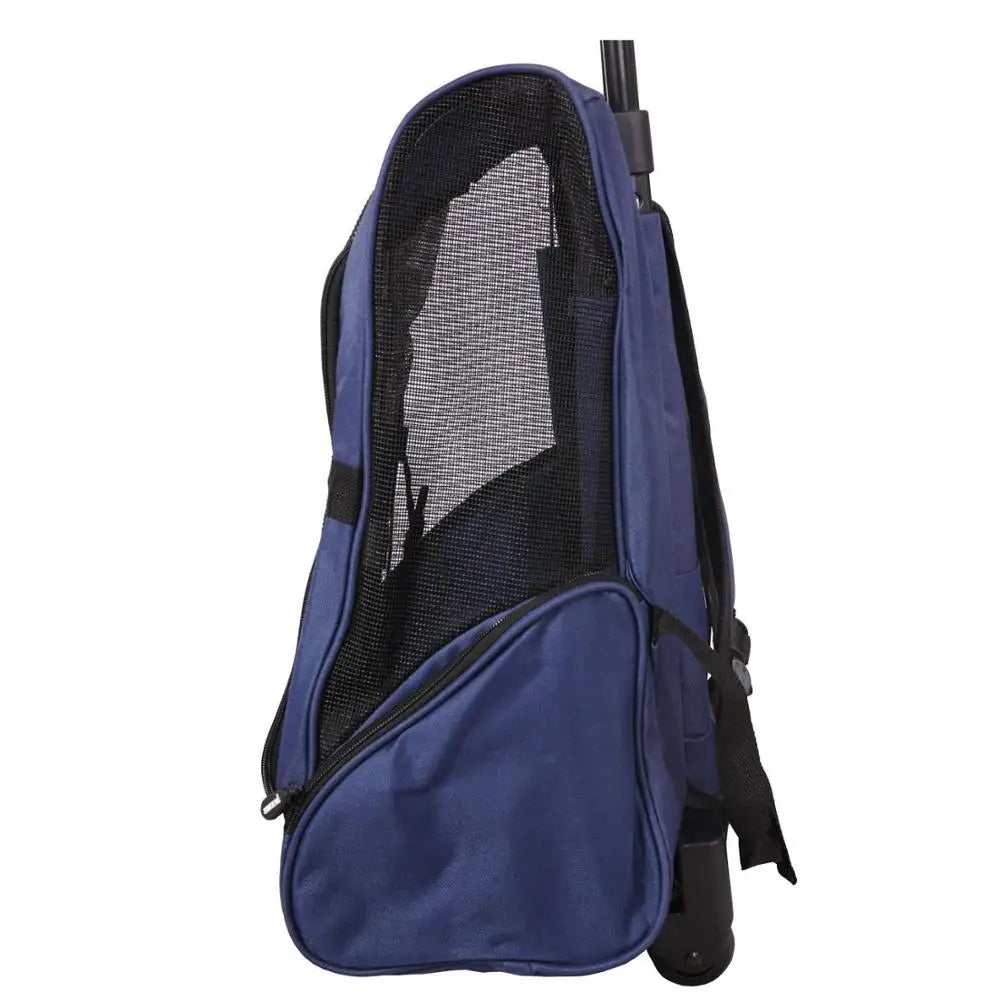 Airline Approved 4-In-1 Pet Travel Backpack Nylon Dog Carrier with Wheels for Hiking and Travel Zipper Closure Animal Pattern