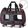 Airline Approved 4-In-1 Pet Travel Backpack Nylon Dog Carrier with Wheels for Hiking and Travel Zipper Closure Animal Pattern