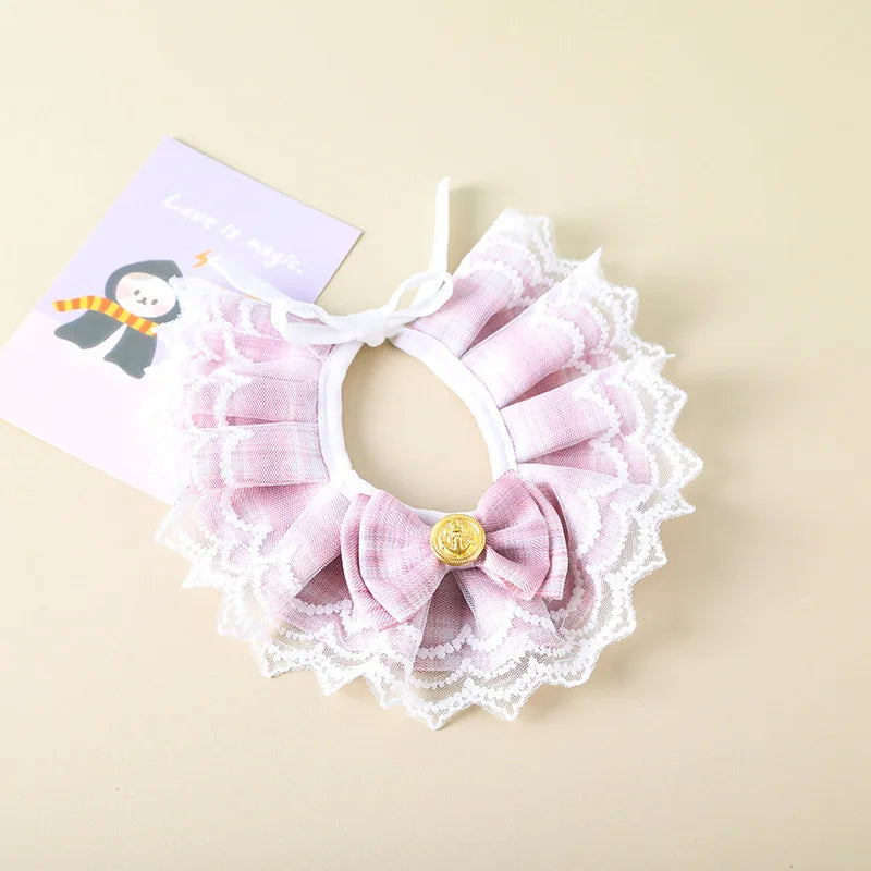 Pearl Dog Collar Jewelled Silk Wedding Cat Puppy Ribbon Scarf Pendant Pet Bows Necklace Satin New Kitten Accessories Bowtie Gift