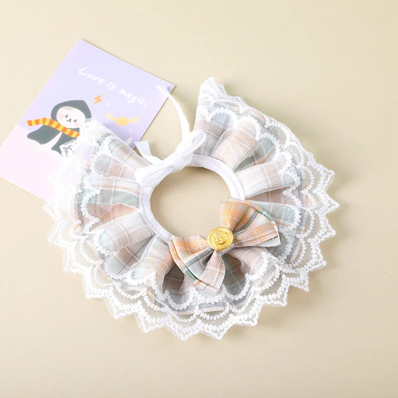 Pearl Dog Collar Jewelled Silk Wedding Cat Puppy Ribbon Scarf Pendant Pet Bows Necklace Satin New Kitten Accessories Bowtie Gift